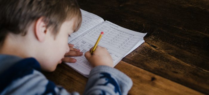 boy writing